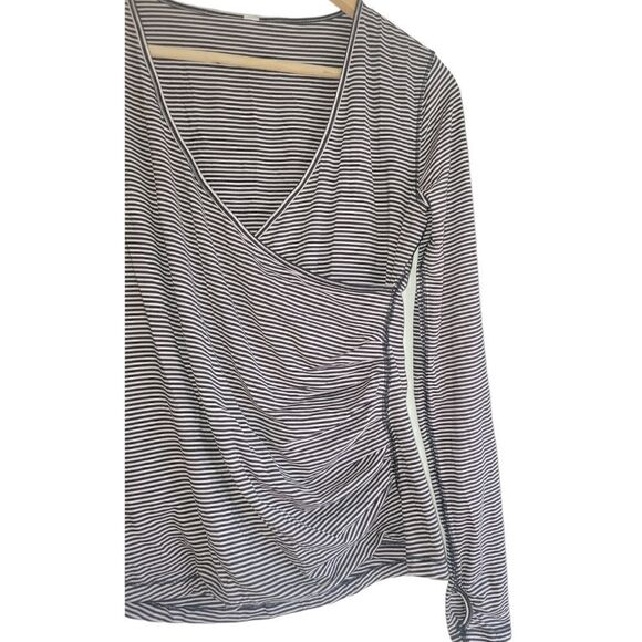 Lululemon Sunset Salutation Long Sleeve Mini Pop Stripe Black Mink Berry Top 6 - Picture 4 of 10